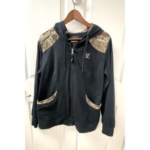 Bushmaster Black Jacket Camo Pockets Drawstring Full Zip Women’s Large